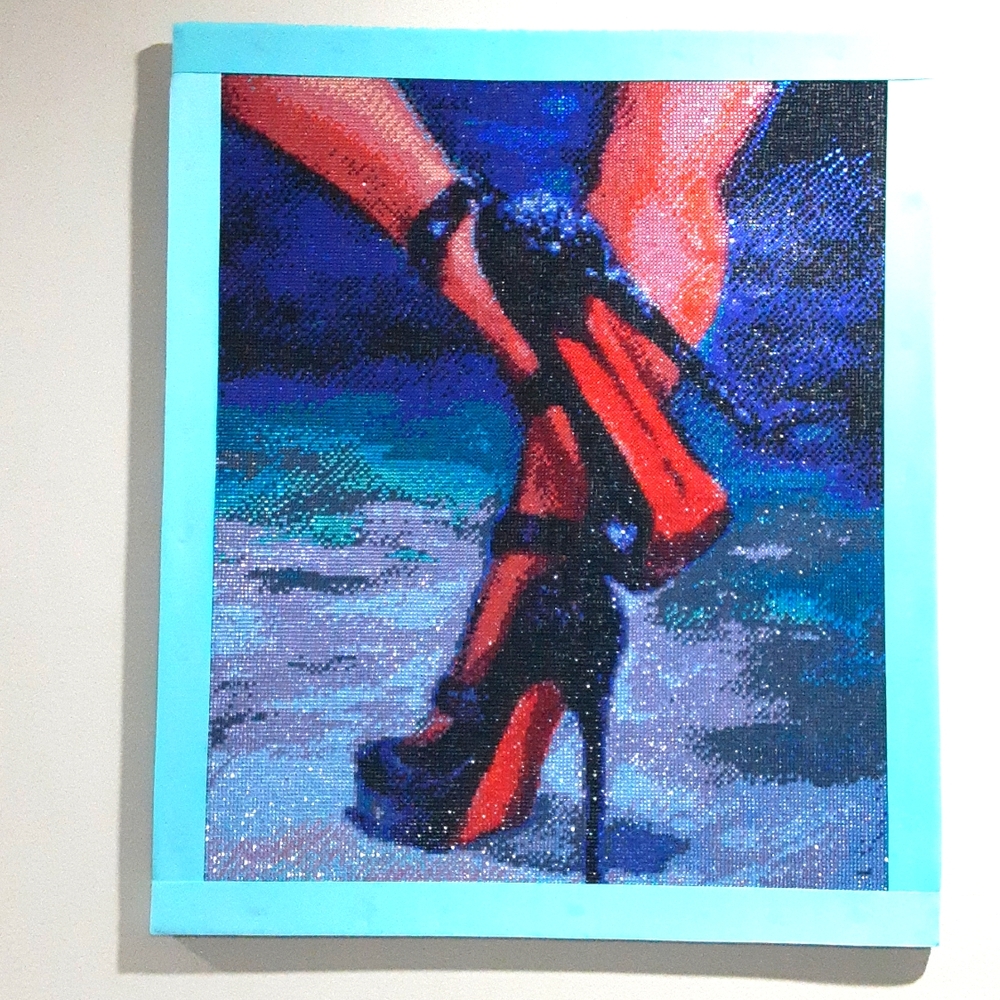 Red bottom rhinestone art